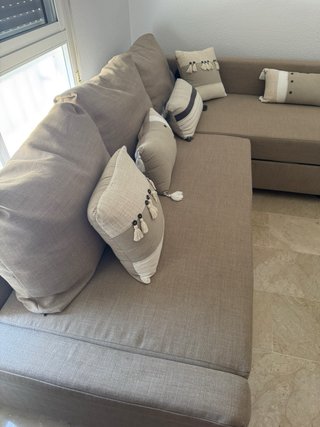 Sofá cama chaise longue 3 plazas beige