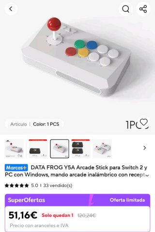 Mando Arcade Y5A Inalámbrico Switch/PC/Android