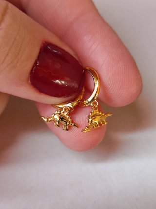 Pendientes Aro Dinosaurio Plata