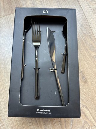Juego Cubiertos Kave Home Negro/Plata