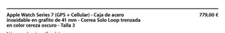Apple Watch Series 7 GPS + Cellular Acero inox