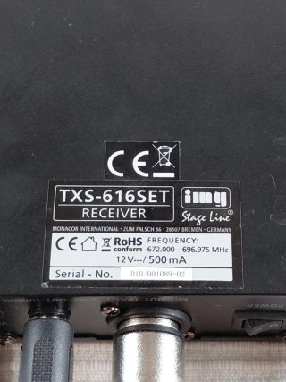 IMG Stage Line TXS-616SET Micrófono UHF