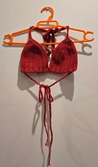 Top Bikini Rojo Crochet