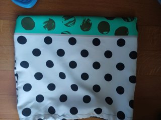 Borsa fatta a mano blu filo e pelle