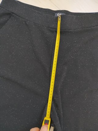 Pantalón recto de vestir, elástico, negro