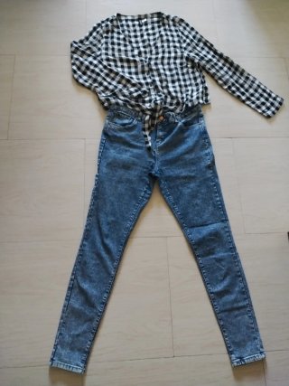 Pantalón recto de vestir, elástico, negro