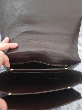 Borsa vintage marrone pelle verniciata