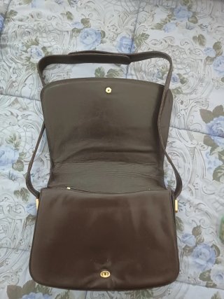 Borsa vintage marrone pelle verniciata