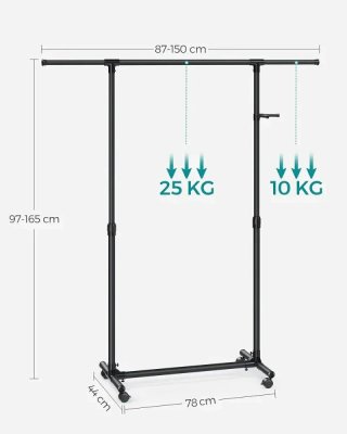 Appendiabiti SONGMICS LLR001B01 Regolabile Nero