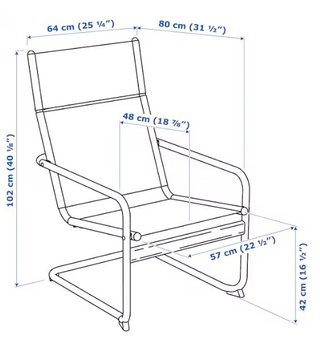 Silla tumbona jardín Ikea Husaro gris