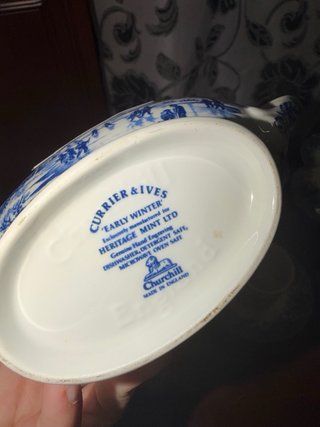 Juego de té/café azul y blanco