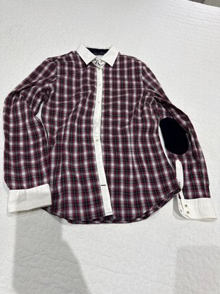 Blusa Zara Cuadros Roja y Blanca