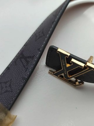 Cintura Louis Vuitton Nero, Grigio e Oro