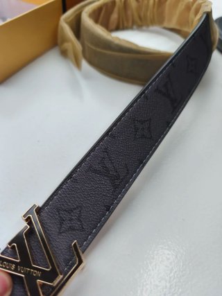 Cintura Louis Vuitton Nero, Grigio e Oro