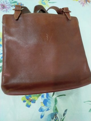 Conjunto bolso y zapatos marrones de piel