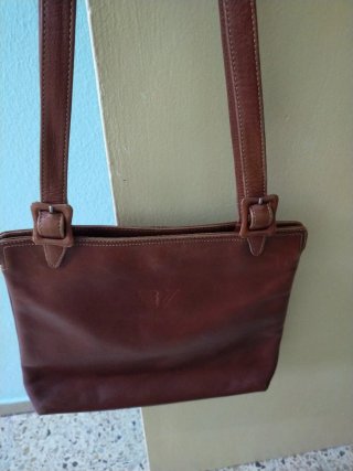 Conjunto bolso y zapatos marrones de piel