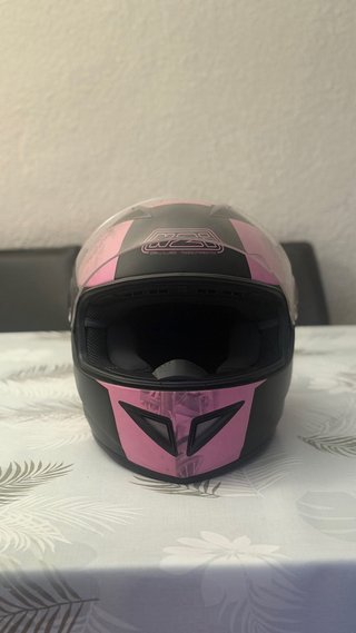 Casco Moto NZI Negro y Rosa