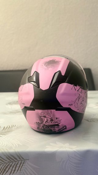 Casco Moto NZI Negro y Rosa