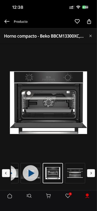Horno Compacto Beko BBCM13300XC Negro