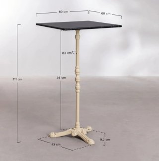 Mesa alta de mármol verde y base negra