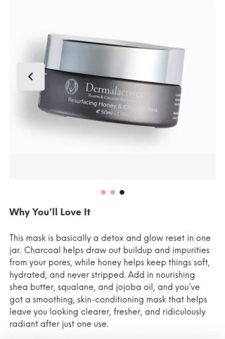 Mascarilla carbón y miel de Dermalactives