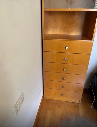Mueble de despacho madera y cristal