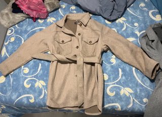 Abrigo paño Zara beige
