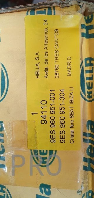 cristal faro seat Ibiza mk1 izquierdo nuevo
