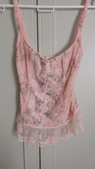 Corset rosa encaje talla S