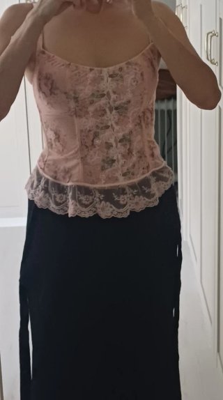 Corset rosa encaje talla S