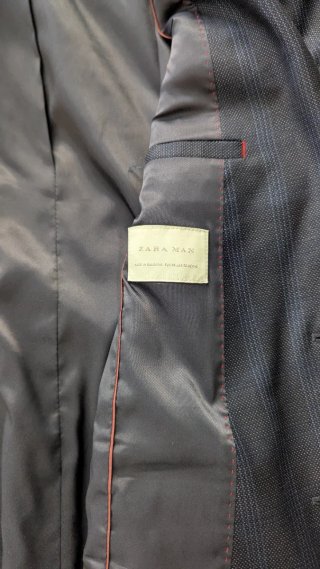 Traje de vestir hombre cuadros azul/gris