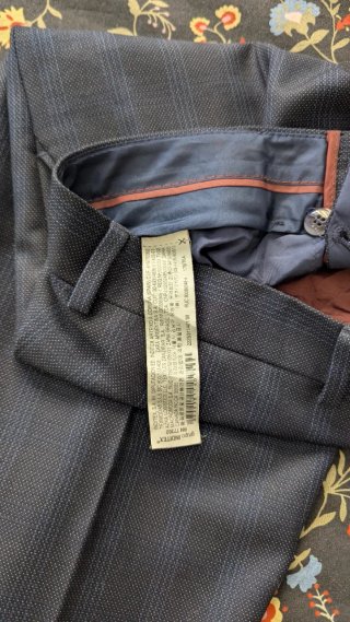 Traje de vestir hombre cuadros azul/gris