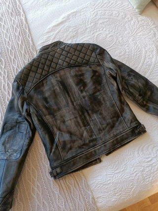 Cazadora Piel Aviatrix Gris