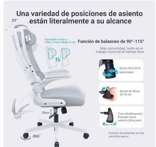 Silla de Oficina Ergonómica MELOKEA Gris