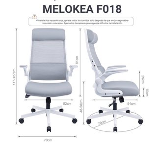 Silla de Oficina Ergonómica MELOKEA Gris