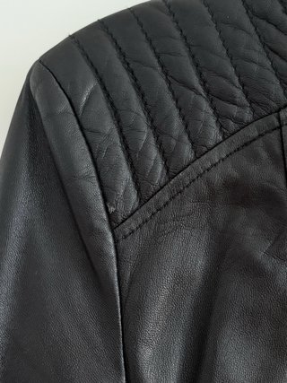 Chaqueta biker cuero vintage Zara Trafaluc