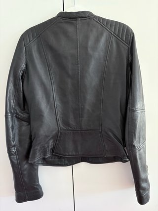 Chaqueta biker cuero vintage Zara Trafaluc