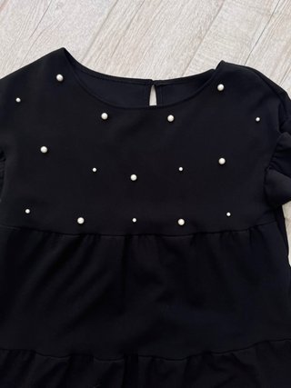Vestito nero con perle taglia unica