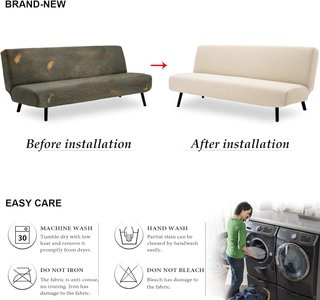 Funda Elástica para Sofá Cama Beige