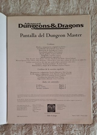 Pantalla Dungeon Master Advanced D&D