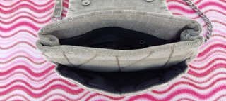 Bolso Hombro Parfois Denim Gris Acolchado 25cm