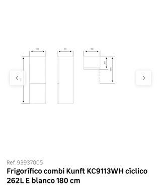 NUEVO FRIGORÍFICO COMBI KUNFT 180CM NOFROST