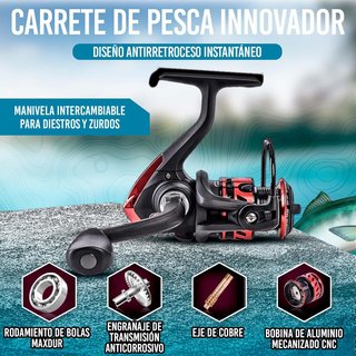 Kit Pesca Nuevo Caña Carrete Señuelos Bolsa