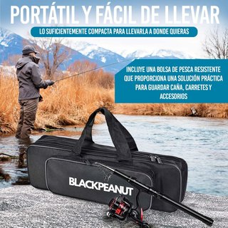 Kit Pesca Nuevo Caña Carrete Señuelos Bolsa
