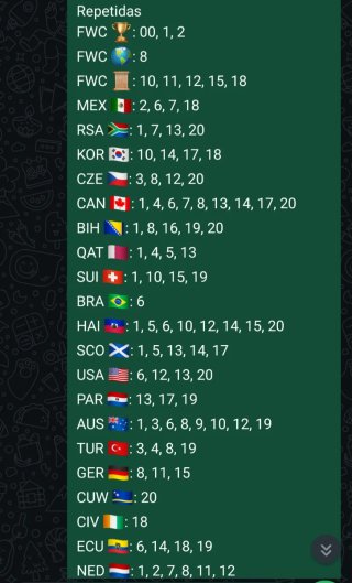 Cromos Mundial para intercambio