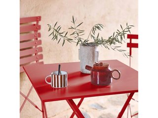Mesa de jardín bistró plegable de acero 70cm