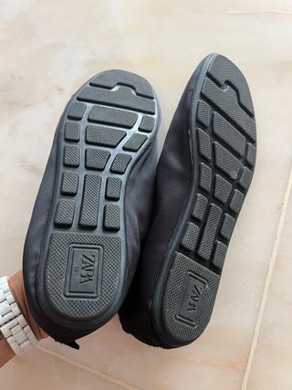 Scarpe Zara raso nere 39 elastico incrociato