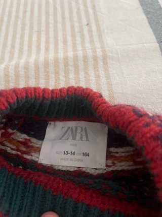 Jersey Fair Isle Beige y Rojo