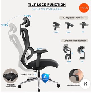 Silla Oficina Ergonómica ReliefBack Negra