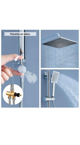 Columna Ducha Cromada con Estante